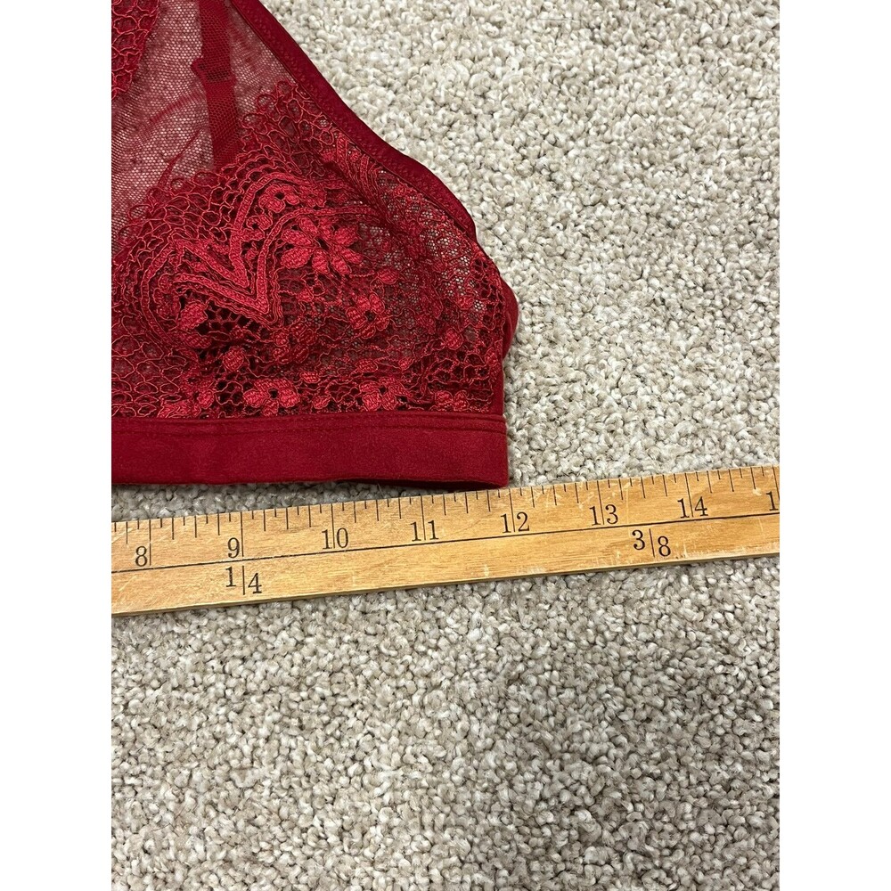 Victorias Secret Lace Halter Bralette Bra Size Small Dark Red Body By Victoria - Picture 5 of 5
